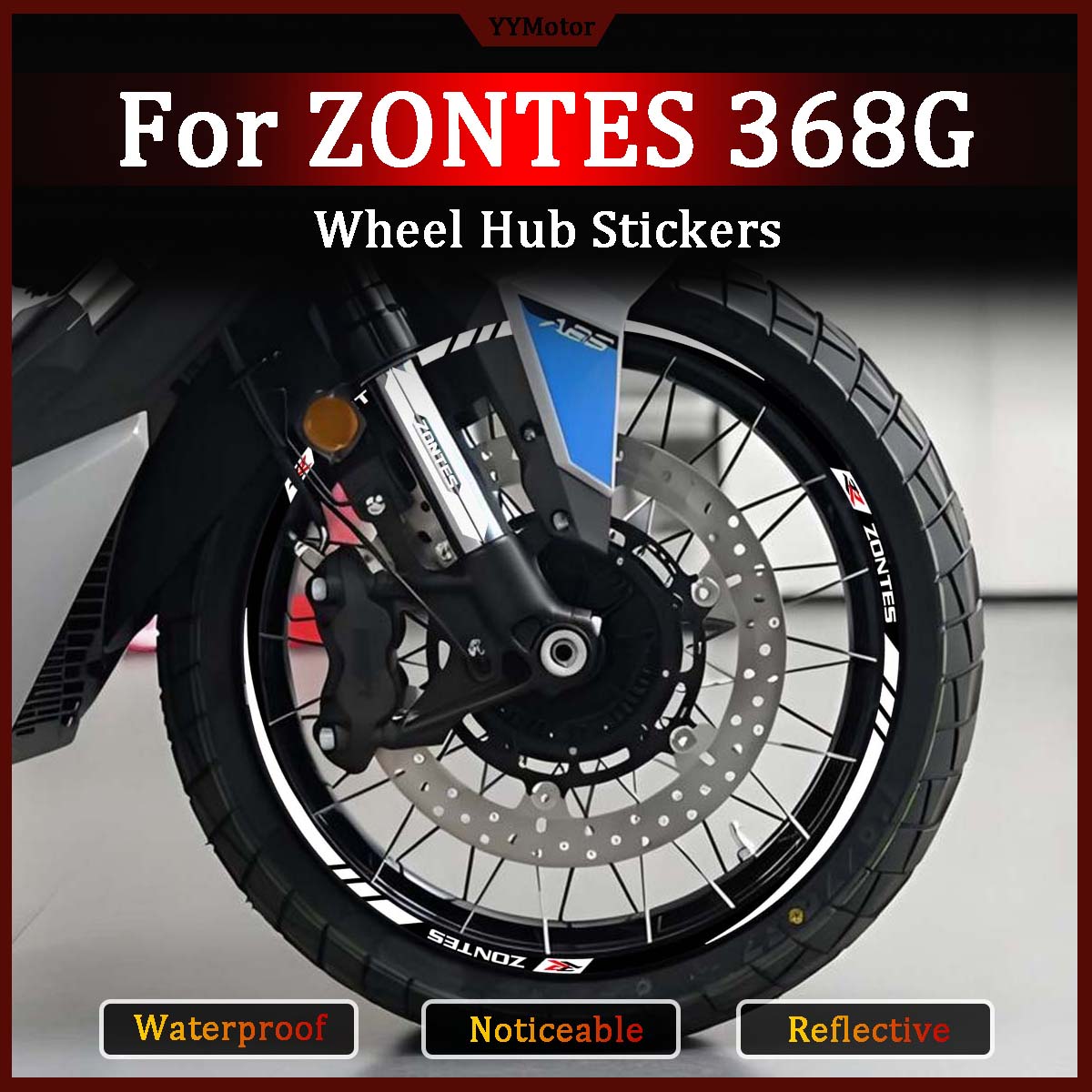Dynamo Hub Front - For ZONTES 368G Reflective Motorcycle Wheel