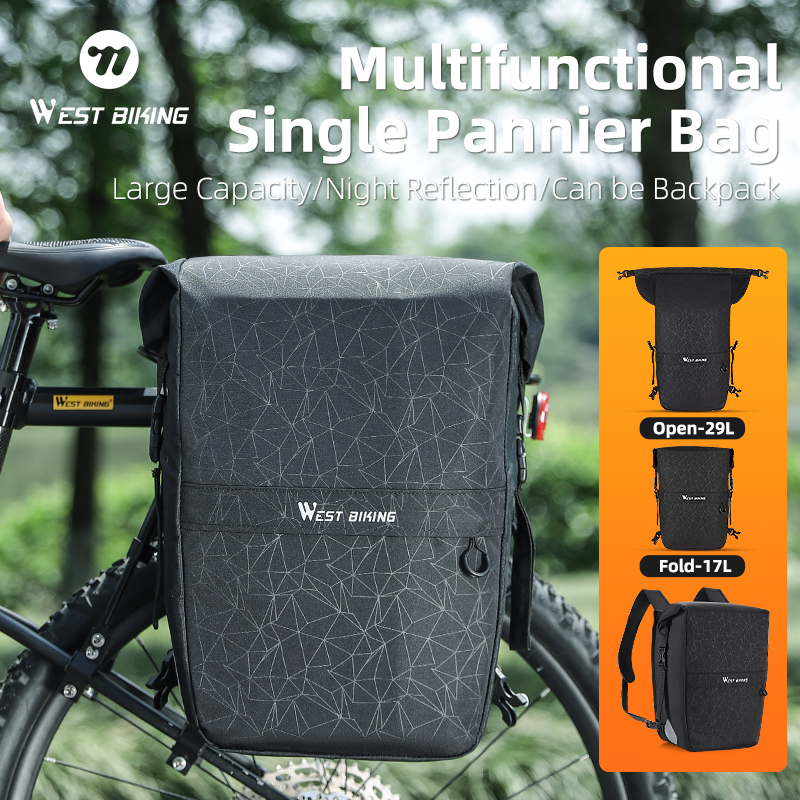 Cycling Commute Backpack - WEST BIKING 17-29L Bicycle Pannier Bag