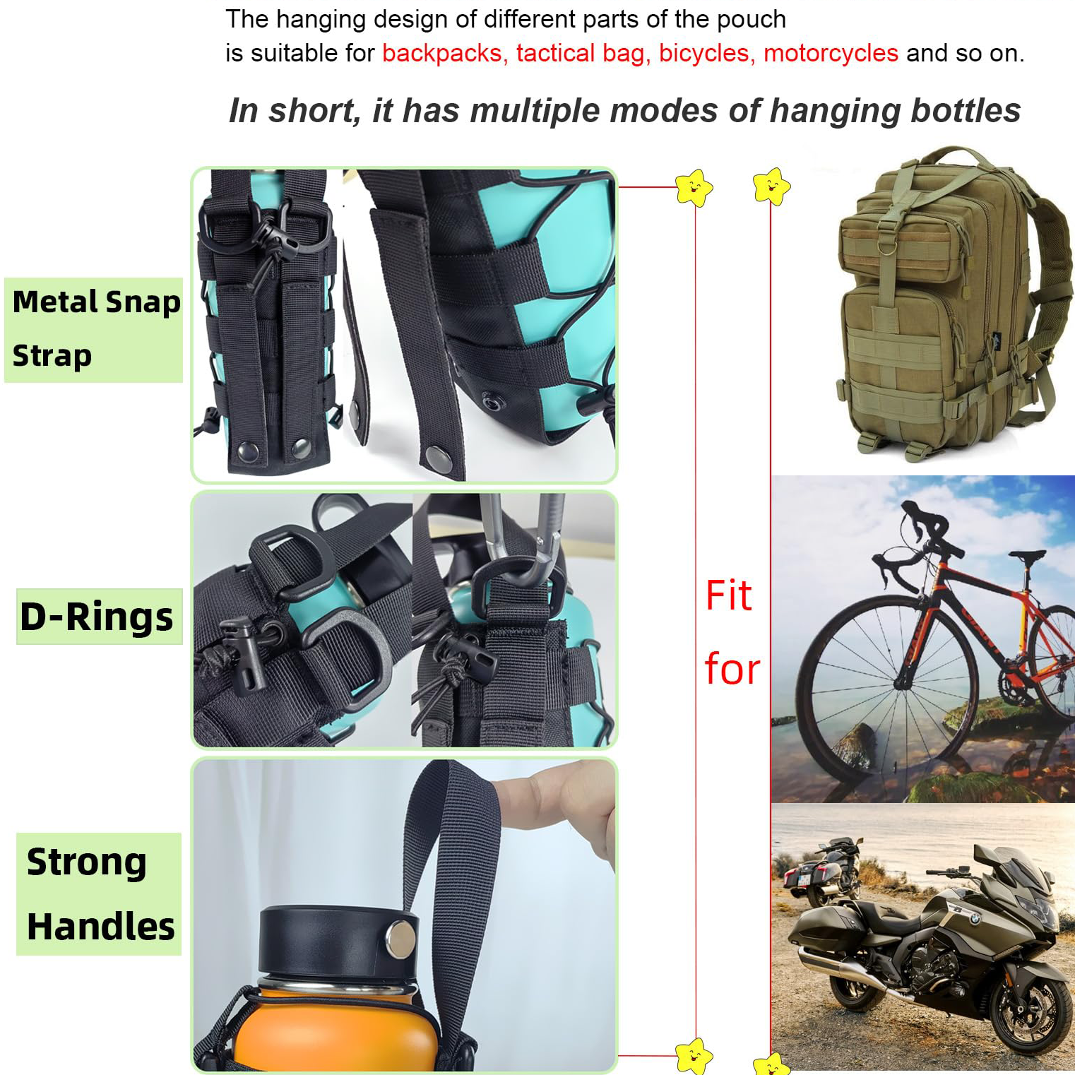 1000D Molle Water Bottle Holde - đánh giá và giá Cycling Commute Backpack